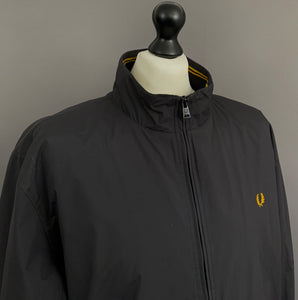 FRED PERRY COAT / Black Jacket - Mens Size Extra Large / XL