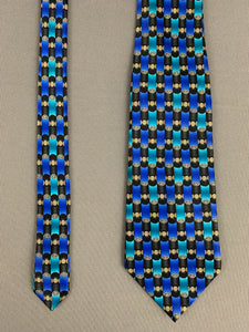 LANVIN Paris Mens Blue 100% Silk TIE - Made in France - FR19700
