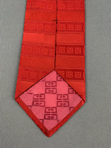 GIVENCHY Red 100% Silk GGGG TIE - Made in Italy