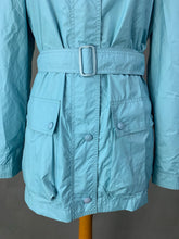 Load image into Gallery viewer, ARMANI Ladies Blue Rain Mac JACKET Size UK 14
