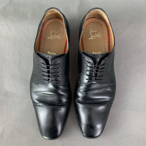 CHRISTIAN LOUBOUTIN Mens Black Leather Brogue Dress Shoes - Size EU 43 - UK 9