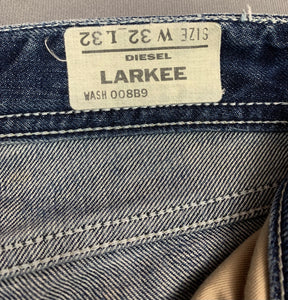 DIESEL LARKEE JEANS - Blue Denim - Mens Size Waist 32" Leg 32"