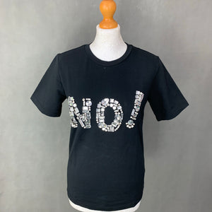 MO&Co Ladies Black NO! T-SHIRT Size XS - TEE TSHIRT - MO & Co