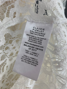 CLAUDIE PIERLOT BALANCIER LACE TOP - Women's Size 36 - UK 8 - Zip-Fronted