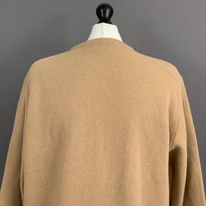 GANT 100% LAMBSWOOL JUMPER - Mens Size L Large - Light Brown Lambs Wool