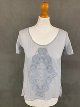 Load image into Gallery viewer, THE KOOPLES Ladies Blue Cotton Broderie Anglais TOP Size XS - Extra Small
