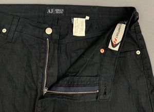 ARMANI Black Linen Blend JEANS - Comfort Fit - Mens Size Waist 38" - Leg 30"