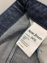 Load image into Gallery viewer, ACNE JEANS Ladies HUG ALMOST RAW Blue Denim JEANS Size Waist 24&quot;
