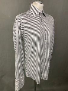 DUCHAMP London Black & White Striped SHIRT Size 15.5" Collar - Medium M