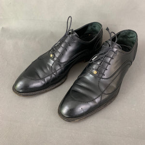 LOUIS VUITTON Mens Black Leather Derby Lace-Up Shoes - Size EU 41 - UK 7