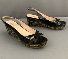 Load image into Gallery viewer, MIU MIU SLINGBACK PLATFORM WEDGES - Women&#39;s Shoe Size 39 - UK 6
