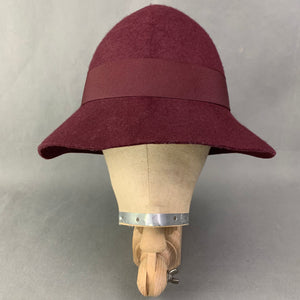STELLA McCARTNEY Ladies Burgundy WOOL FELT CLOCHE HAT - Size 57
