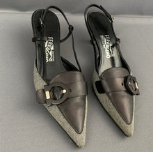 Load image into Gallery viewer, SALVATORE FERRAGAMO SLINGBACK MULES - Kitten Heels - Shoe Size 10 C - UK 7.5 - EU 40.5
