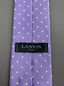 LANVIN Paris Mens Purple 100% Silk TIE - Made in France