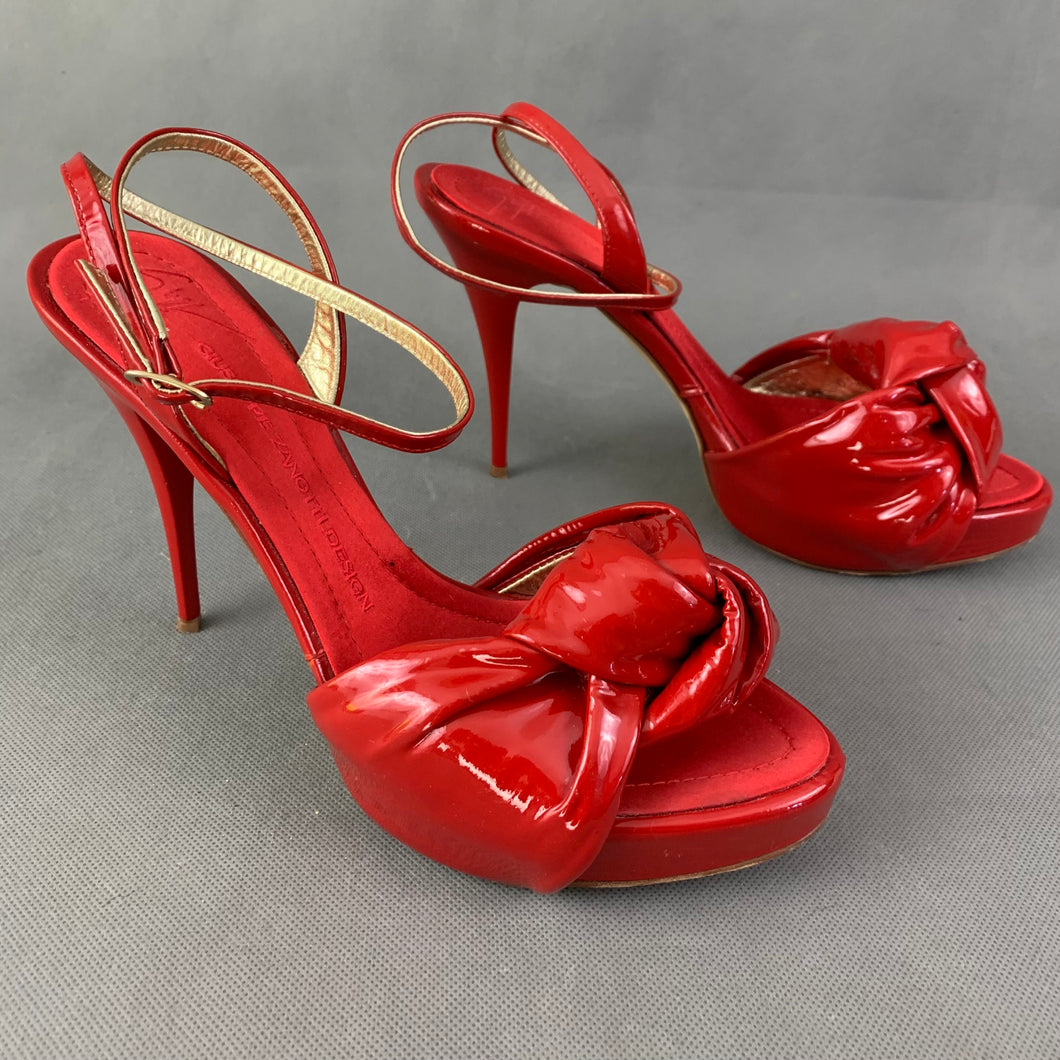 GIUSEPPPE ZANOTTI DESIGN Red Patent Leather HIGH HEELS Size EU 39 - UK 6