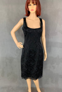 D&G DOLCE&GABBANA Black JACQUARD Silk Blend DRESS Size IT 44 - UK 12
