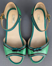 Load image into Gallery viewer, PRADA Green Leather SANDALS / SHOES Size 37.5 - UK 4.5
