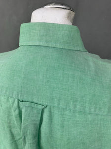 LACOSTE Mens Green Linen Blend SHIRT - Lacoste Size 40 Medium M