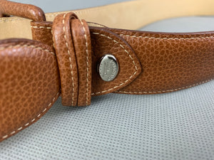 LONGCHAMP Paris Brown Cow & Calf Leather BELT - Made in France