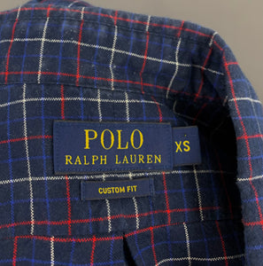 RALPH LAUREN SHIRT - Blue Check Pattern - Men's Size XS - Extra Small
