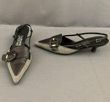 Load image into Gallery viewer, SALVATORE FERRAGAMO SLINGBACK MULES - Kitten Heels - Shoe Size 10 C - UK 7.5 - EU 40.5
