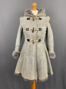 PRADA GREY SHEEPSKIN COAT - Women's Size UK 8 - IT 40