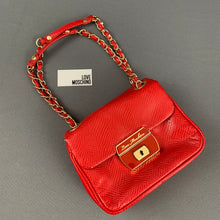 Load image into Gallery viewer, LOVE MOSCHINO Red Chain Handle HANDBAG / BAG
