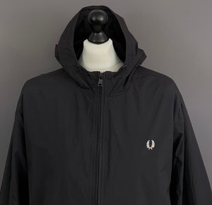 FRED PERRY BLACK COAT / JACKET - Mens Size XL - Extra Large