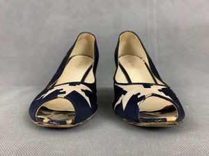 MIU MIU Blue Peep Toe Court Shoe Heels Size 38 - UK 5