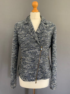 ARMANI JACKET - Blue Wool Blend - Women's Size IT 44 - UK 12