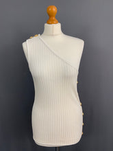 Load image into Gallery viewer, BALMAIN Paris WHITE TOP - Single Shoulder - Women&#39;s Size FR 40 - UK 12
