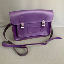 Load image into Gallery viewer, THE CAMBRIDGE SATCHEL COMPANY Purple Leather SHOULDER BAG SATCHEL
