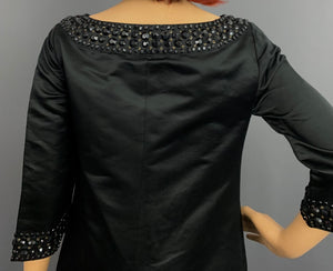 VALENTINO BLACK EVENING DRESS - 100% Silk - Women's Size UK 8 - IT 40 - US 6