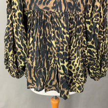 Load image into Gallery viewer, RALPH LAUREN Ladies Leopard Print Bell Sleeve SMOCK TOP Size XS Extra Small
