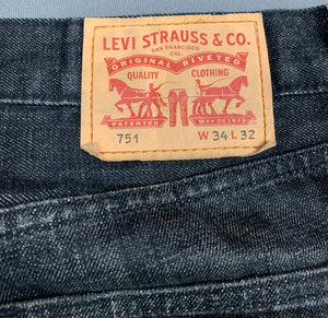 LEVI STRAUSS & Co Mens Denim LEVI'S 751 JEANS Size Waist 34" Leg 30" LEVIS