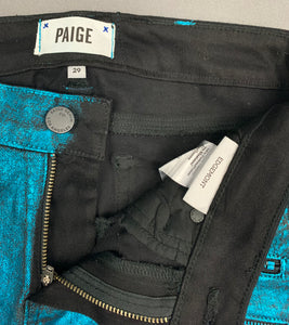 PAIGE EDGEMONT JEANS - TURQUOISE CRACKLE - Women's Size Waist 29"