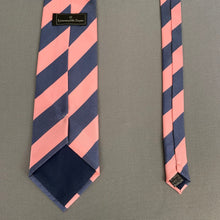 Load image into Gallery viewer, ERMENEGILDO ZEGNA TIE - 100% SILK - Pink &amp; Blue Striped Pattern - FR20509
