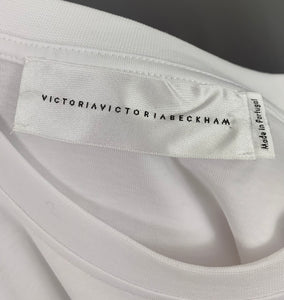VICTORIA BECKHAM WHITE T-SHIRT - SEQUINNED CHERRIES TSHIRT - Women's Size Large - L TEE
