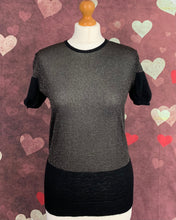 Load image into Gallery viewer, JOSEPH Black CASHMERE Sparkly LUREX TOP Size Small S - FR 38 - UK 10
