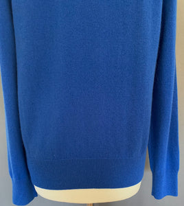 M&S 100% CASHMERE JUMPER - AZURE BLUE - Women's Size UK 12 - M Medium