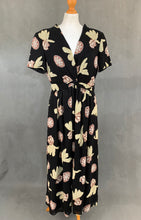 Load image into Gallery viewer, Vintage MANI Black Floral Pattern DRESS Size IT 46 - US 12 - UK 14
