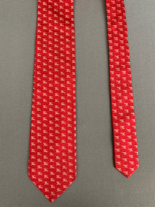 BURBERRY LONDON RED TIE - 100% Silk - Made in Italy - FR20602
