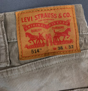 LEVI'S 514 CORDUROY JEANS - Size Waist 38" - Leg 32" - LEVIS LEVI STRAUSS & Co