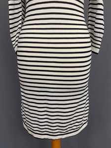 ARMANI STRIPED BUTTON SHOULDER DRESS - Women's Size Medium M