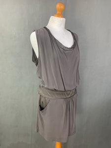 MAJE Ladies Grey 100% Silk Dress - Size Medium M