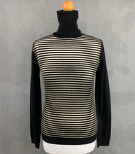 Load image into Gallery viewer, VERSACE Ladies Black &amp; Gold Roll Neck JUMPER - Size Small S
