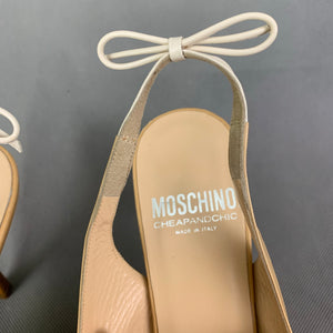 MOSCHINO CHEAPandCHIC Brown Leather Slingback High Heel Shoes Size 37.5 - UK 4.5