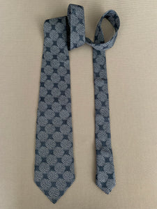 MULBERRY Blue TIE - 100% SILK - Made in Italy
