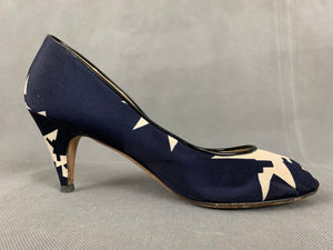 MIU MIU Blue Peep Toe Court Shoe Heels Size 38 - UK 5