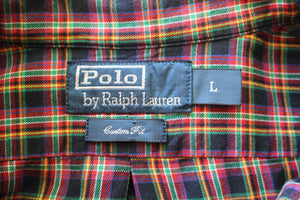 RALPH LAUREN Mens Check Pattern Long Sleeved SHIRT - Size Large - L
